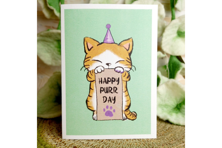 1 Tree Cards - Happy Purrday