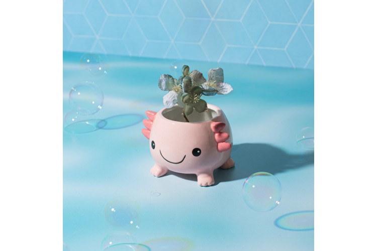 Axolotl shaped planter