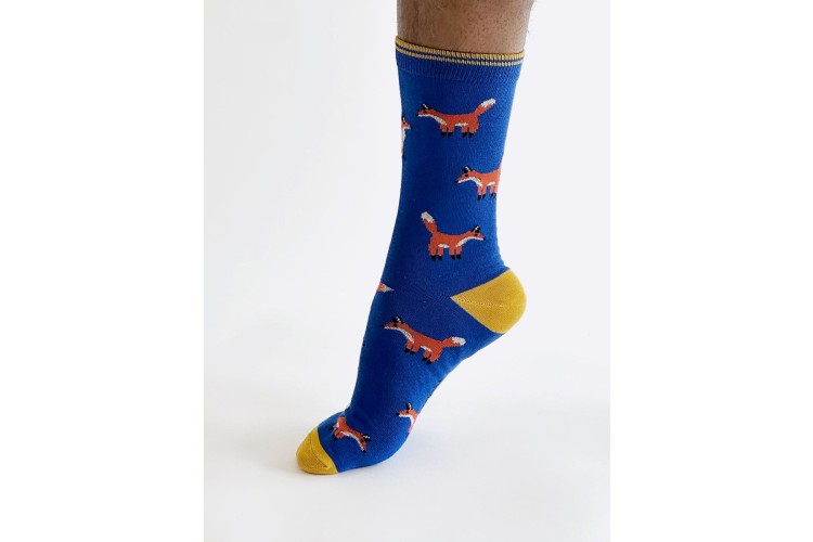 Bamboo socks UK 7 - 11 Blue Fox