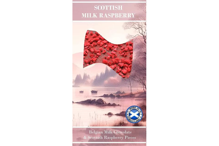 Belgian Milk Chocolate With Freeze Dried Raspberry Bar 100g Handmade