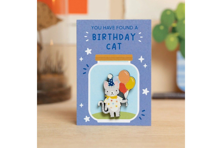 Birthday Cat Pin Badge