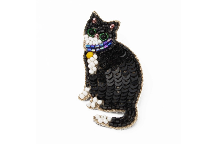 Black & White Cat Brooch