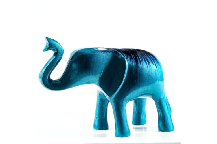 Brush Enamelled Aqua Elephant XL