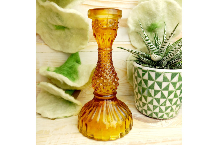 Casse Verde Tilda Glass Candlestick Amber