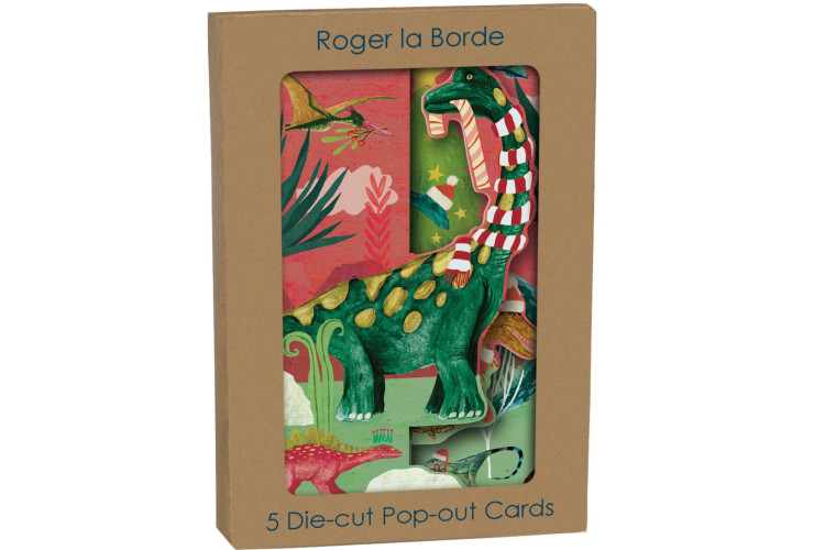 Dino Mighty Christmas Trifold Card Pack of 5