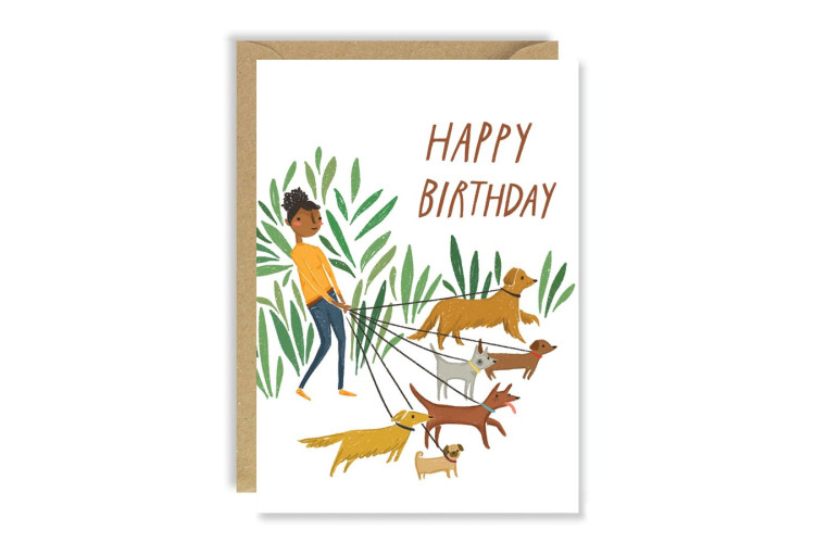 Dog Walking Birthday Card