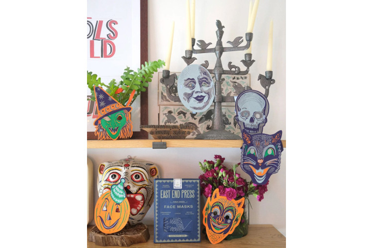 East End Press Halloween Face Masks Pk of 6