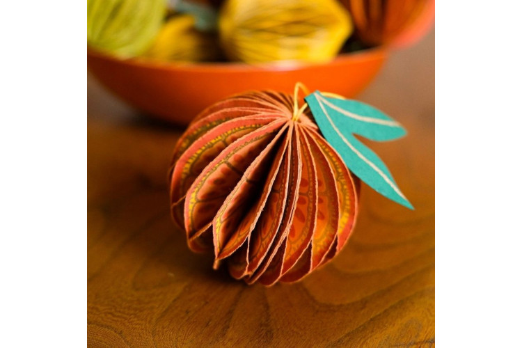 East End Press Orange Honeycomb Paper Ornament