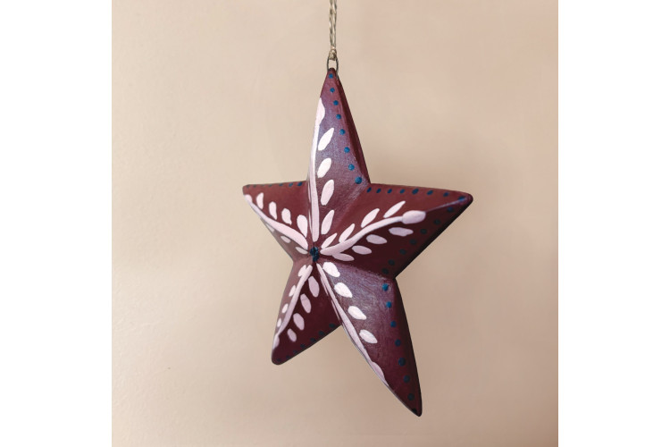 East Of India Folk Art Red Star