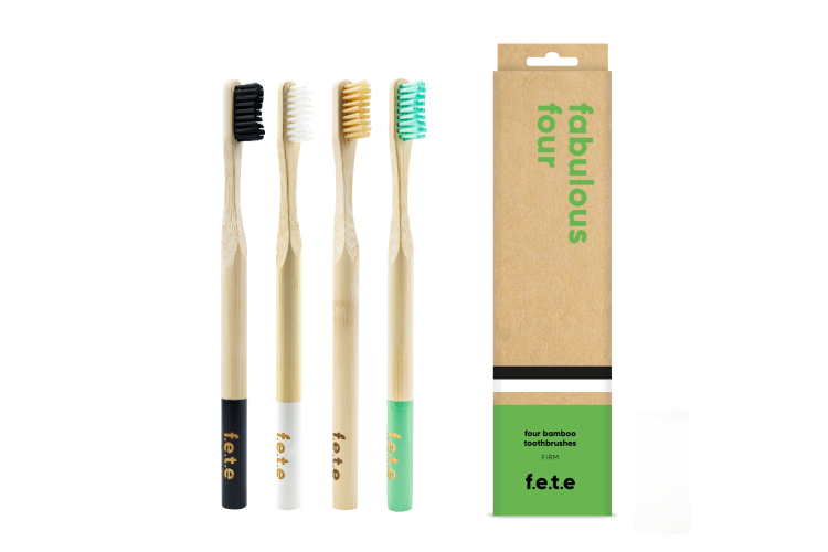 Fabulous Four Bamboo Toothbrushes 4pk - Firm