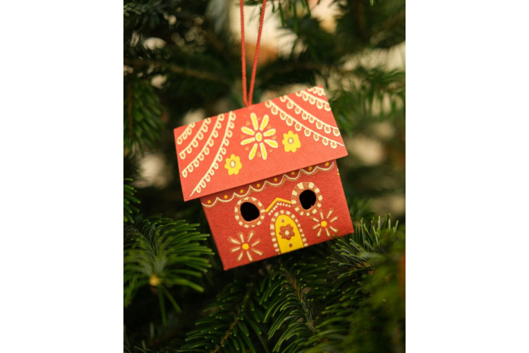 Gingerbread House Screen-Printed Board Decoration