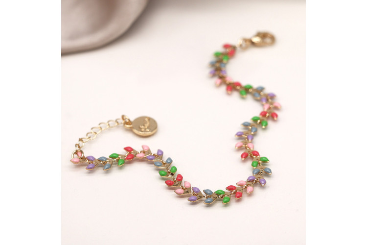 Golden and pastel epoxy droplets bracelet