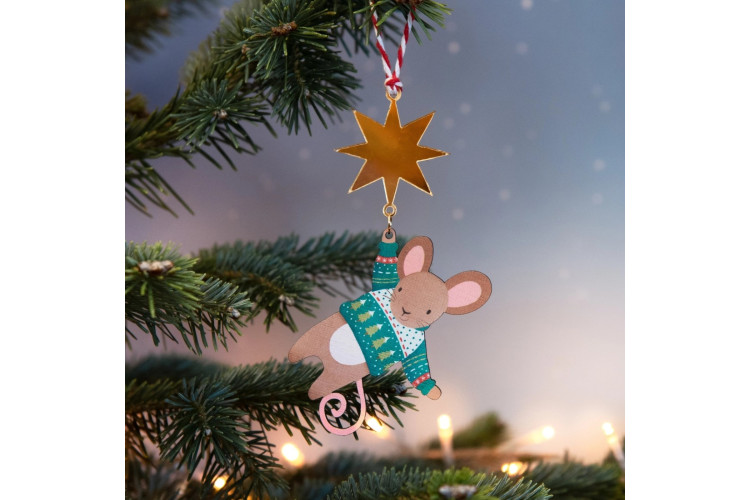 Green Hanging Mouse Christmas Decoration