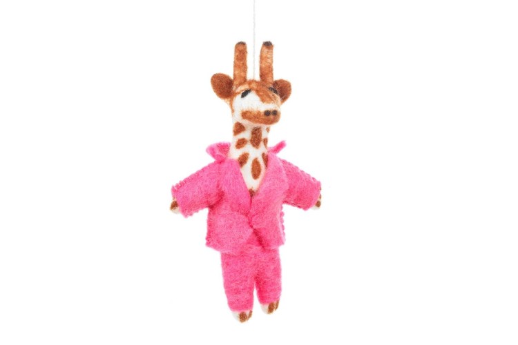 Handmade Felt Gregory Giraffe Hanging Decoration