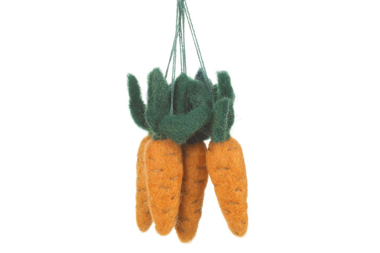 Handmade Hanging Carrots (Set of 5) Biodegradable Hanging Easter Decoration