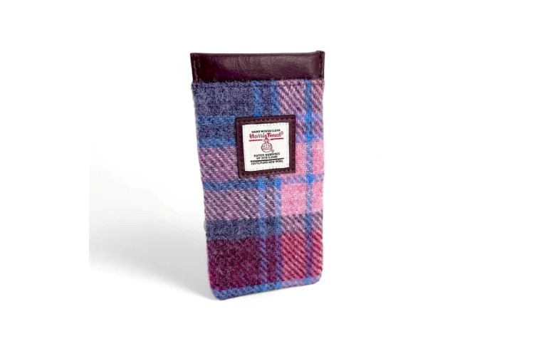 Harris Tweed Glasses Case, Pastel Pink & Blue