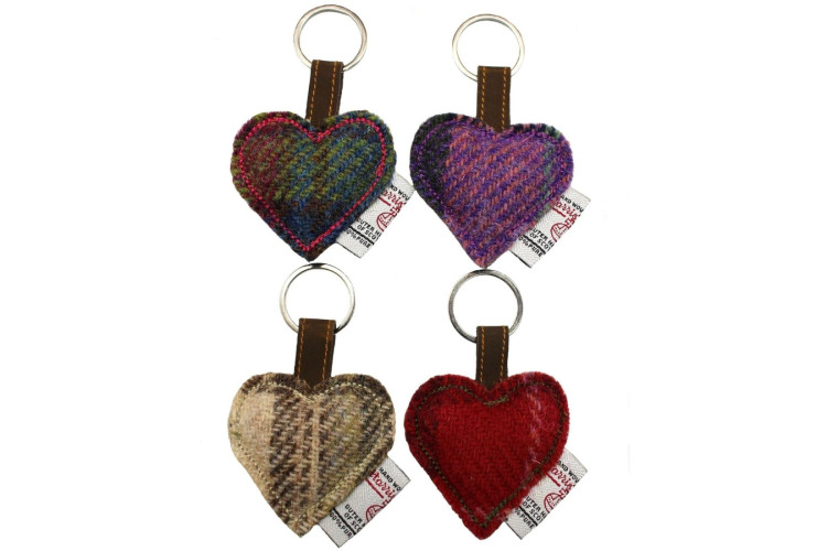 Harris Tweed Key Ring/Bag Charm HEART