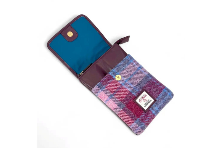 Harris Tweed Mini Crossbody Bag - Pastel Pink Check