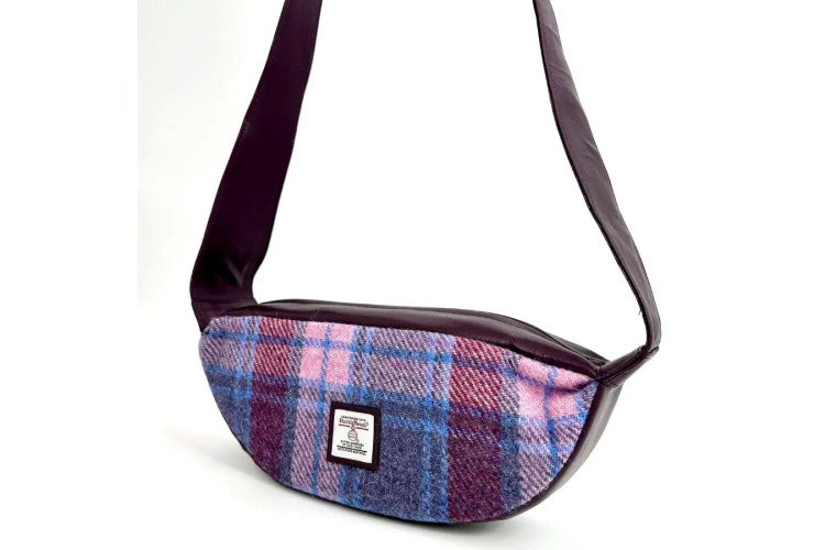 Harris Tweed Sling Cross Body Bag, Pastel Pink