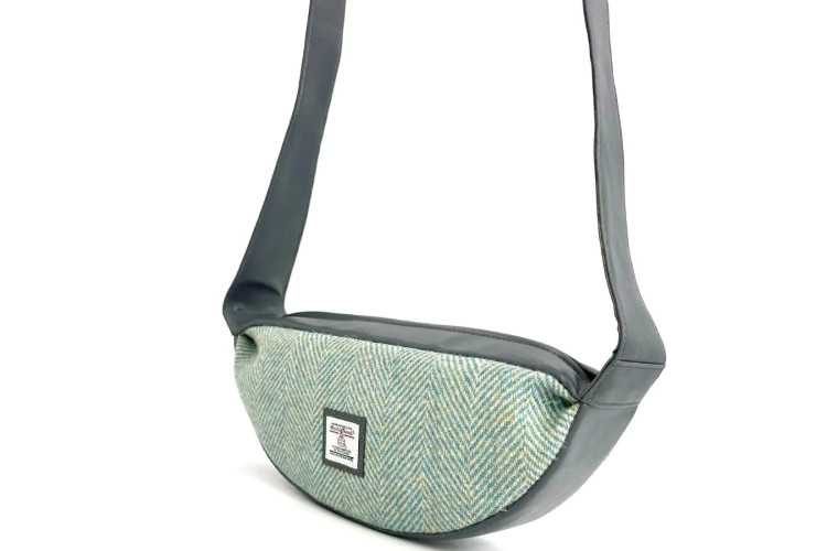 Harris Tweed Sling Cross Body Bag, Turquoise