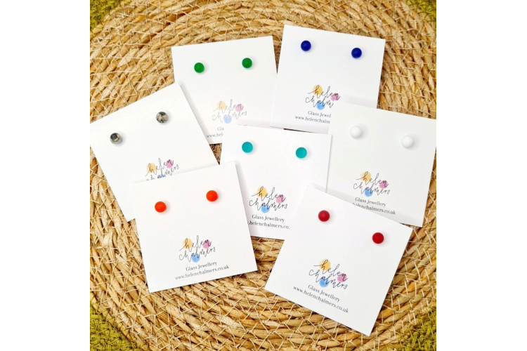 Frosted Glass Studs By Helen Chalmers