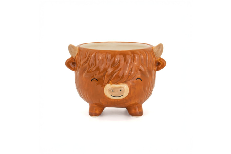 Highland Cow Medium Planter