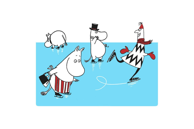 Ice Skaters Moomin Card