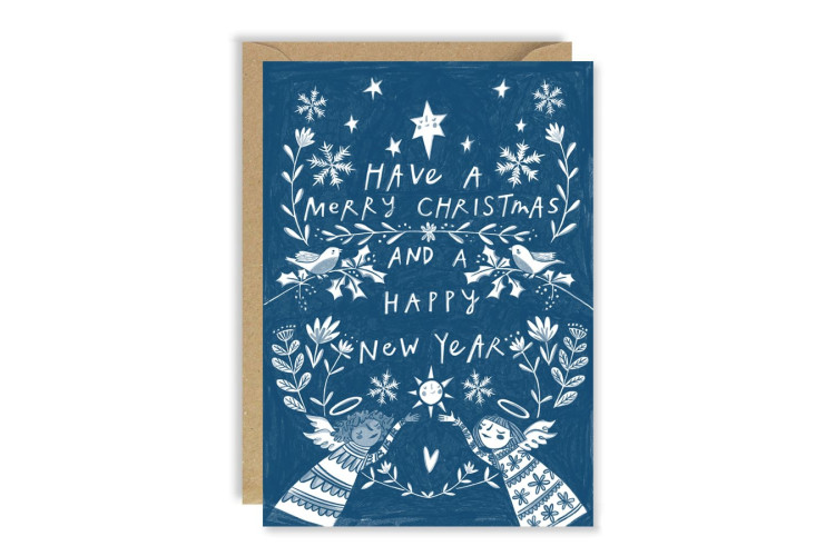 Delft Angel Christmas Card