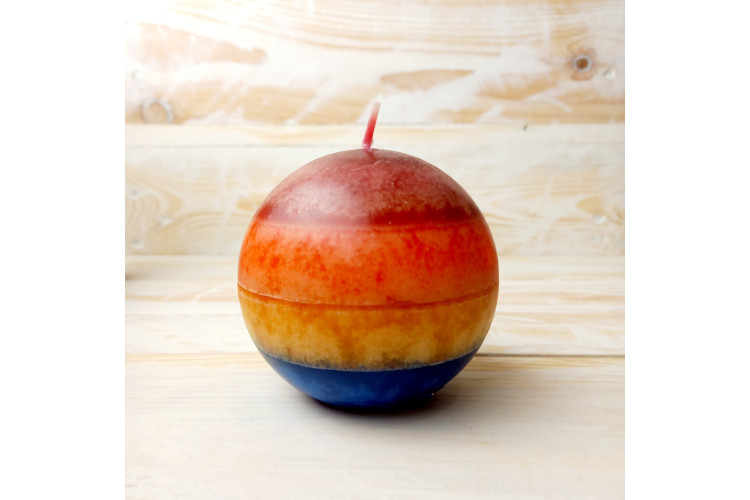 Kerzenfarm Medium Round Rainbow Unscented Candle - 80mm