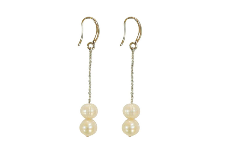Long Drop Pearl Earrings