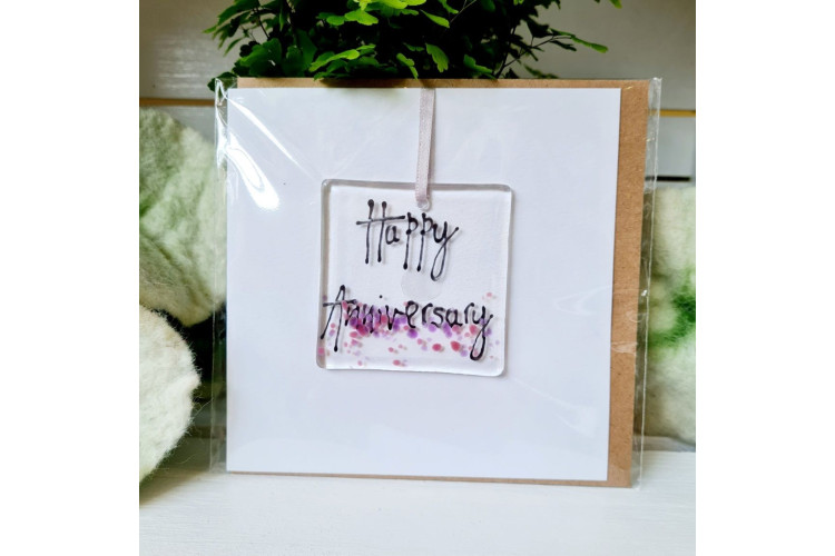 Marc Peters Glass Cards - Happy Anniversary