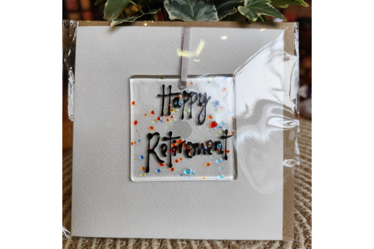 Marc Peters Glass Cards - Happy Retirement