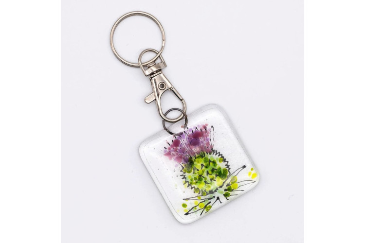 Marc Peters Glass Thistle Keyring