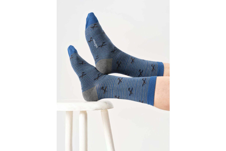 Men's Flying Stripe Bamboo Crew Socks