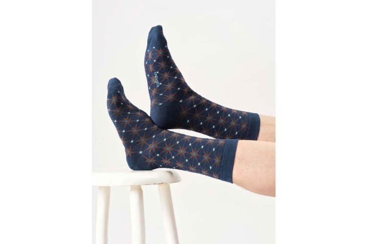 Men's Geo Star Bamboo Crew Socks