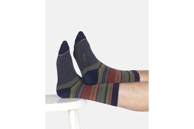 Mens Variated Striped Bamboo Socks