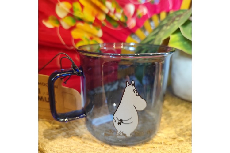 Moomin Glass Mug- blue- 350ml