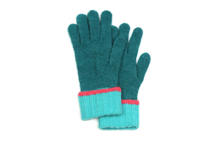 Pom Recycled Mixed Colour Contrast Wrist Gloves