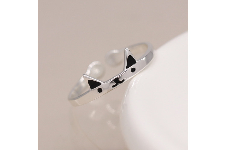 Pom Sterling Silver Cat Face Ring