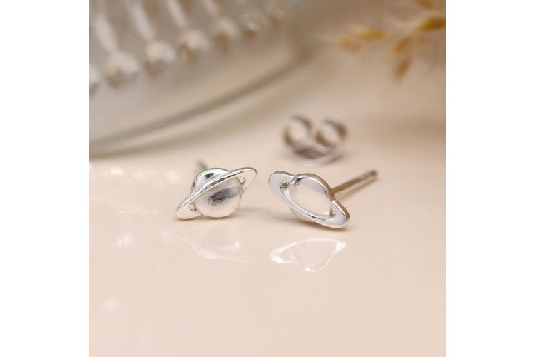 Pom Sterling silver saturn stud earrings