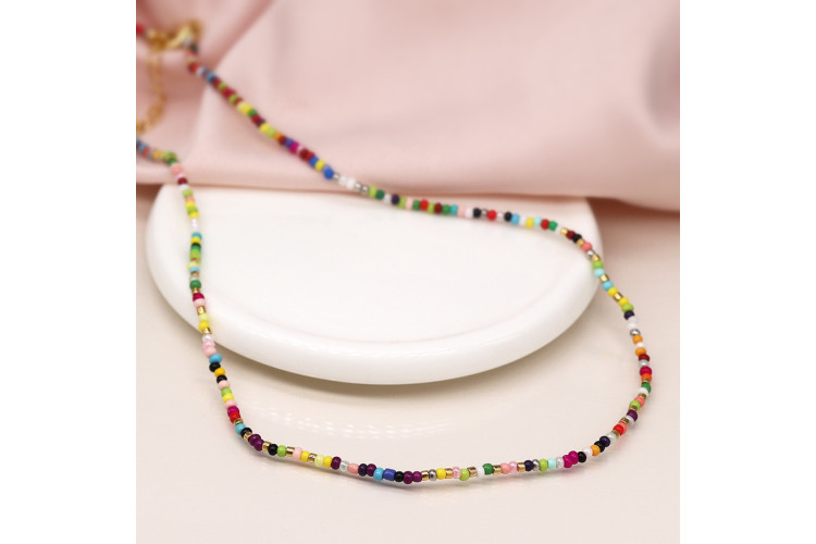 Rainbow colours beaded necklace