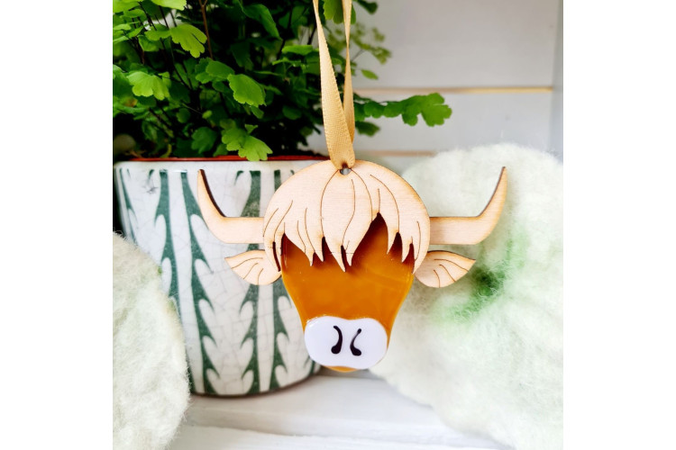 Marc Peters Highland Cow Hanging Decoration