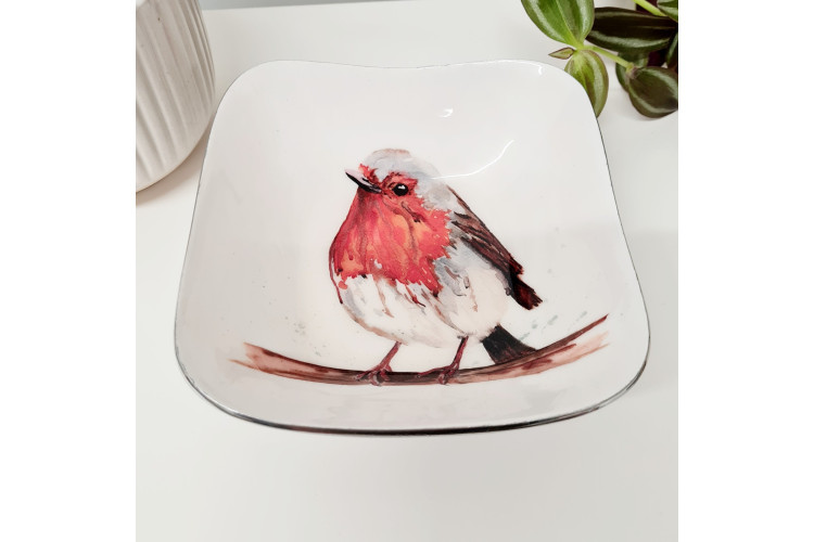 Tilnar Art Robin Square Bowl