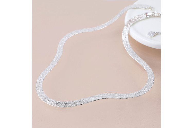 Silver plated liquid chain necklace
