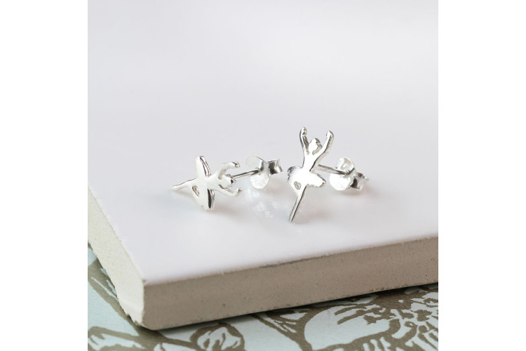 Pom Sterling Silver Ballerina Stud Earrings