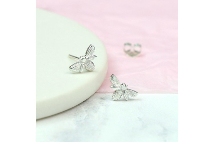 Pom Sterling Silver Bee Stud Earrings