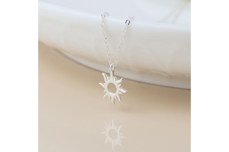 Sterling Silver Fiery Sun Necklace