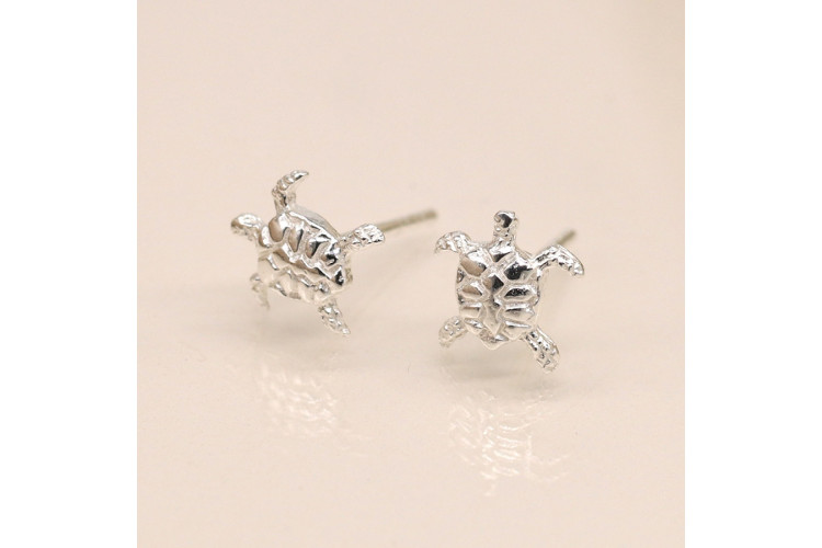 Sterling silver mini turtle earrings