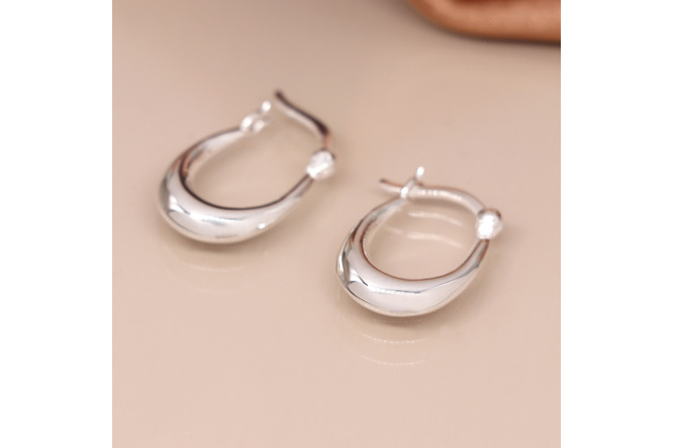Sterling silver simple hinged hoop earrings