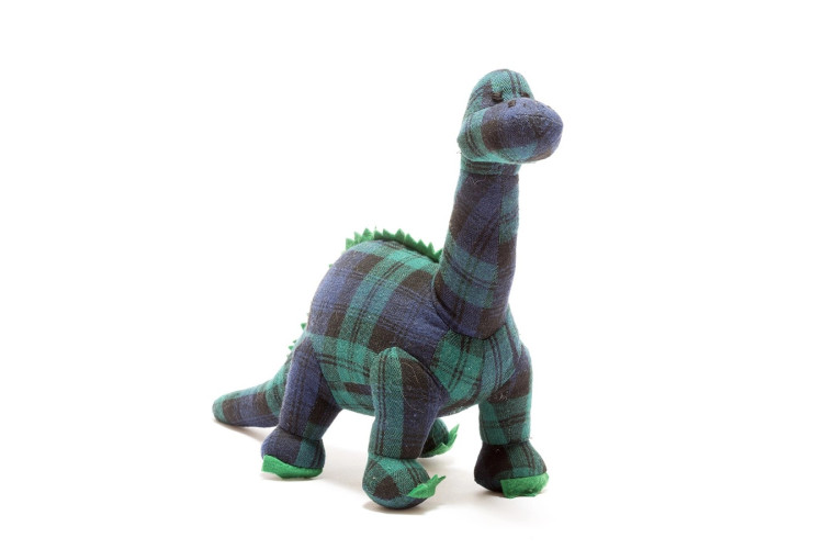 Tartan Diplodocus Dinosaur Teddy Soft Toy, Plaid